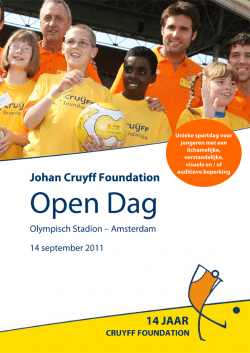 Poster Johan Cruyff Foundation Open Dag 2011