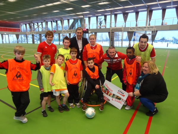 CPM samen met Dennis en onze zaalvoetballers.