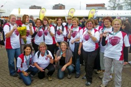 Wandelfriends aan de finish