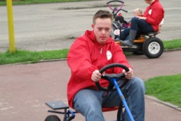 Michael Kramer op de skelter