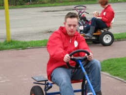 Michael Kramer op de skelter